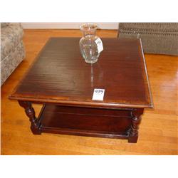 SQUARE DARK WOOD COFFEE TABLE