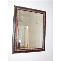 LARGE, WALL-HUNG, CUSTOM FRAMED BEVELED MIRROR
