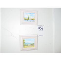 SMALL ORIGINAL FRAMED OIL PAINTINGS (2x)