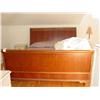 Image 1 : KING-SIZED DARK WOOD SLEIGH BED MATCHES PIECES IN MASTER BEDROOM IN THE HOUSE W/MATRESS, BOX SPRINGS
