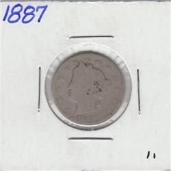 1887 V NICKEL LIBERTY 5 CENTS