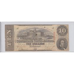 $10 CONFEDERATE CSA 1862 OLD PAPER MONEY