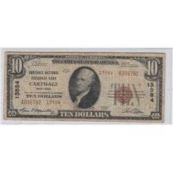 $10 NATIONAL 1929 CHARTER 13584 CARTHAGE TYPE 2 !!!