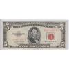 Image 1 : $5 RED SEAL LEGAL TENDER 1953 B ORIGINAL