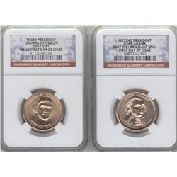 2 NGC GRADED PRESIDENTIAL DOLLARS $1