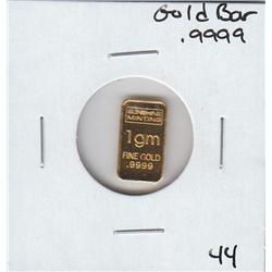 GOLD BAR .9999 FINE GOLD BULLION