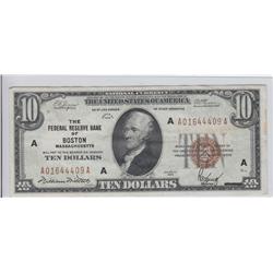 $10 FRBN **BOSTON** 1929 EMBOSSED SHARP