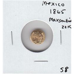 MEXICO 1865 MAXMILLION 22K