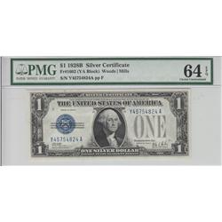 $1 FUNNY BACK SILVER CERTIFICATE YA BLOCK PMG 64 EPQ 1928