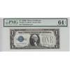 Image 1 : $1 FUNNY BACK SILVER CERTIFICATE YA BLOCK PMG 64 EPQ 1928