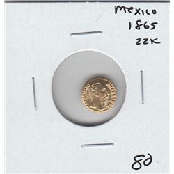 MEXICO 1865 MAXMILLION 22K