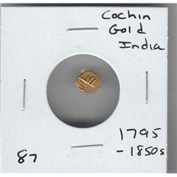 COCHIN GOLD INDIA 1795-1850 HAND HAMMERED COIN