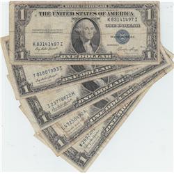 5 $1 SILVER CERTIFICATES 1935 & 1957