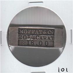 UNIQUE SILVER BAR MOFFAT & CO 20 3/4 CARAT