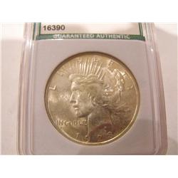 $1 SILVER PEACE 1923 SLABBED HOLDER SAYS ANI MS 68