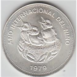 1.0478 OUNCE OF PURE SILVER COSTA RICA 1979 HUGH COIN