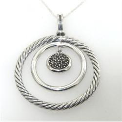 David Yurman Silver, Black Diamond Pendant