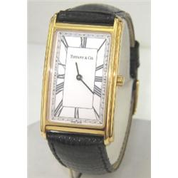 Tiffany & Co 18K Yellow Gold, Leather Strap Watch