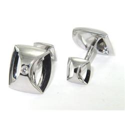 Mauboussin Paris 18K White Gold & Diamond Cufflinks