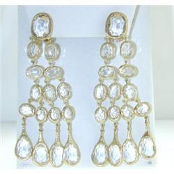 Gucci 18K Yellow Gold, Rock Crystal Rose Cut Earrin