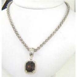 Charles Krypell 14K Gold / Silver Smoky Topaz Necklace