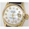 Image 3 : Rolex 18K Yellow Gold Diamond Leather Strap Watch