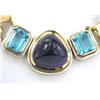 Image 2 : 14K Yellow Gold Diamond, Blue Topaz & Amethyst Neck