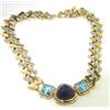 Image 3 : 14K Yellow Gold Diamond, Blue Topaz & Amethyst Neck