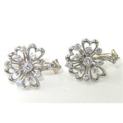 14K 2-Toned Gold Diamond Earrings