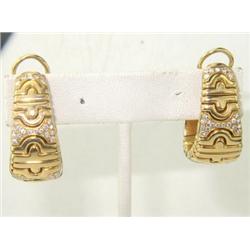 Bvlgari 18K Yellow Gold Diamond Earrings