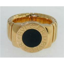 Bvlgari 18K Yellow Gold Onyx Ring