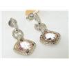 Image 2 : Charles Krypell Silver Rose Quartz Earrings