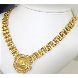 18K Yellow Gold Diamond Coin Necklace