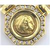 Image 3 : 18K Yellow Gold Diamond Coin Necklace