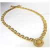 Image 4 : 18K Yellow Gold Diamond Coin Necklace