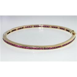 14K Yellow Gold, Ruby Bangle
