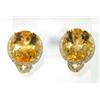 Image 1 : 14K Yellow Gold, Diamond Citrine Earrings