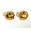 Image 2 : 14K Yellow Gold, Diamond Citrine Earrings