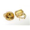 Image 3 : 14K Yellow Gold, Diamond Citrine Earrings