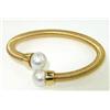 Image 1 : 18K Yellow Gold Pearl Bangle