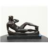 Image 1 : Mioul, Reclining Nude, Bronze Sculpture