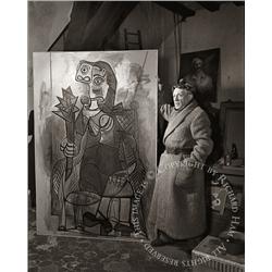 Richard Ham, Picasso Standing with Painting, Photograph