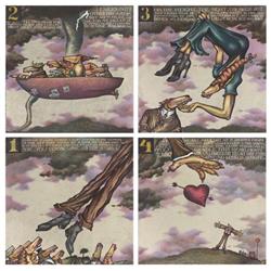 Markus Pierson VILLAGE IDIOT (SET OF 4) Litho