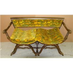 Fanciful Antique Loveseat Retro Rustic Style Wood