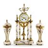 Image 1 : French Marble and Ormolu Portico Clock Garniture
