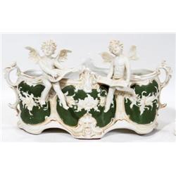 AUSTRIAN BISQUE CENTERPIECE & CHERUB FIGURES 19th c