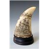Image 1 : One of a Kind - Engraved Whales Tooth Ship ~Daniel Web