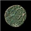 Image 2 : 1400? India Unknown Medeival Sad Face Bronze Coin (COI-5782)