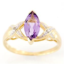 1.46Ct Natural Pink Amethyst Diamond 9K Gold Ring (JEW-9097X)