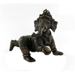 Bronze Tibet Seated Ganesh on All 4s (ANT-992)